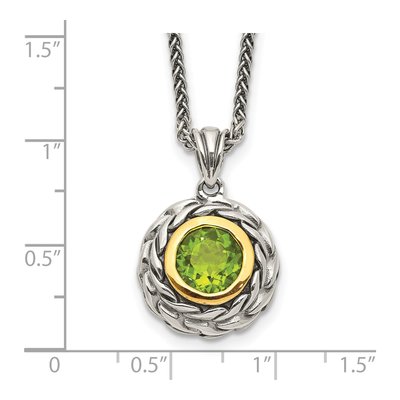 Sterling Silver & 14K Gold Peridot Pendant Necklace – view 4