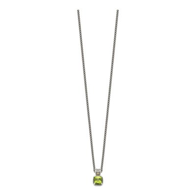 Sterling Silver & 14K Gold Peridot Pendant Necklace – view 3