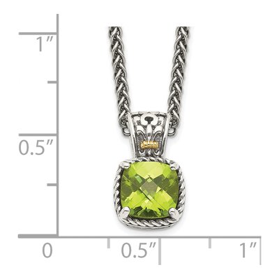 Sterling Silver & 14K Gold Peridot Pendant Necklace – view 4
