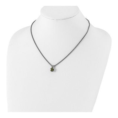 Sterling Silver & 14K Gold Peridot Pendant Necklace – view 5