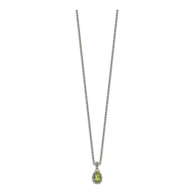 Sterling Silver & 14K Gold Peridot Pendant Necklace – view 3