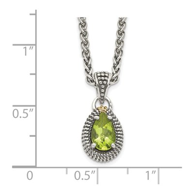 Sterling Silver & 14K Gold Peridot Pendant Necklace – view 4