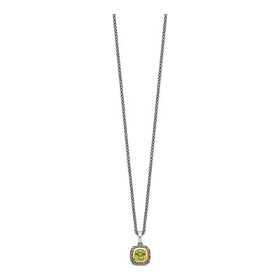 Sterling Silver & 14K Gold Peridot Pendant Necklace – view 3