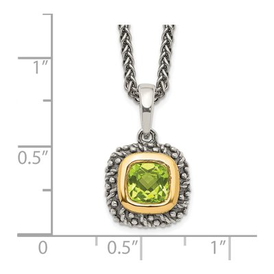 Sterling Silver & 14K Gold Peridot Pendant Necklace – view 4