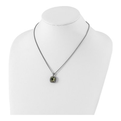 Sterling Silver & 14K Gold Prasiolite Pendant Necklace – view 5