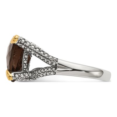 Sterling Silver & 14K Gold Smoky Quartz Ring – view 4