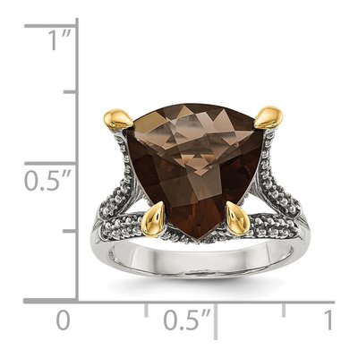 Sterling Silver & 14K Gold Smoky Quartz Ring – view 5