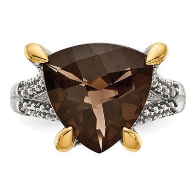 Sterling Silver & 14K Gold Smoky Quartz Ring – view 6