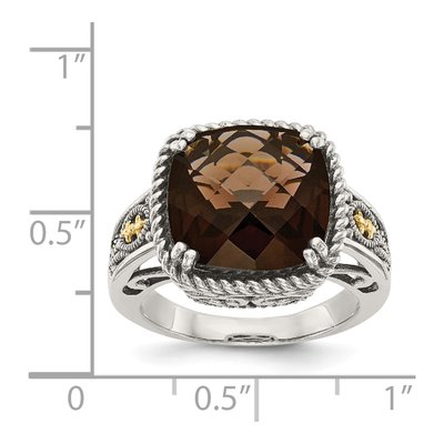 Sterling Silver & 14K Gold Smoky Quartz Ring – view 5