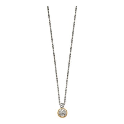Sterling Silver & 14K Gold 1/20 ct tw Diamond Pendant Necklace – view 3