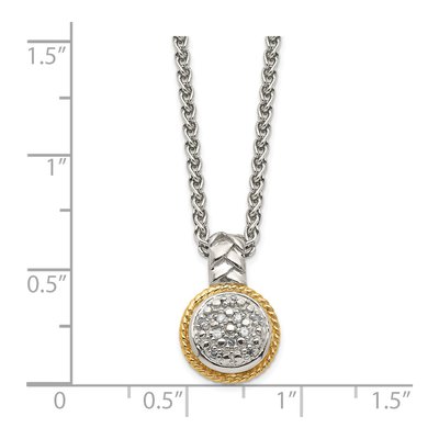 Sterling Silver & 14K Gold 1/20 ct tw Diamond Pendant Necklace – view 4