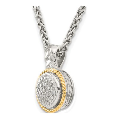 Sterling Silver & 14K Gold 1/20 ct tw Diamond Pendant Necklace – view 6