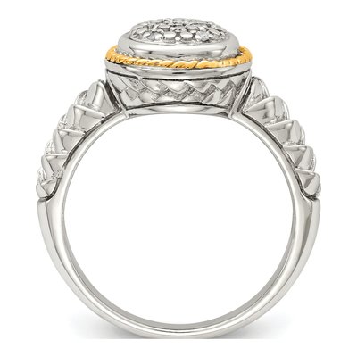 Sterling Silver & 14K Gold 1/20 ct tw Diamond Ring – view 3