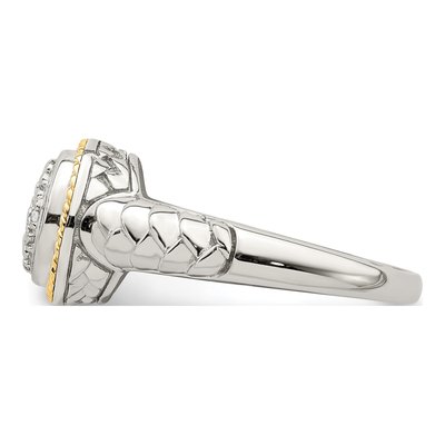 Sterling Silver & 14K Gold 1/20 ct tw Diamond Ring – view 4