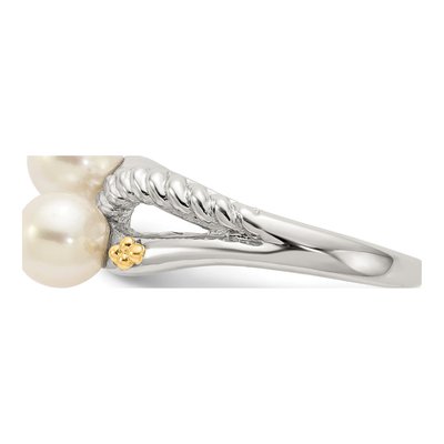 Sterling Silver & 14K Gold Freshwater Cultured Pearl Ring – view 3