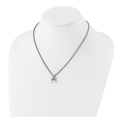 Sterling Silver & 14K Gold Freshwater Cultured Pearl Pendant Necklace – view 5
