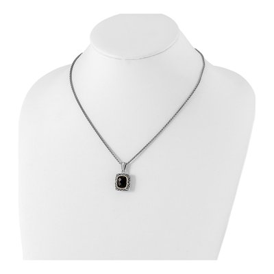 Sterling Silver & 14K Gold Onyx Necklace – view 5