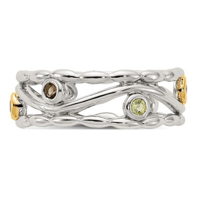 Sterling Silver & 14K Gold Multi-Gemstone Ring – view 4