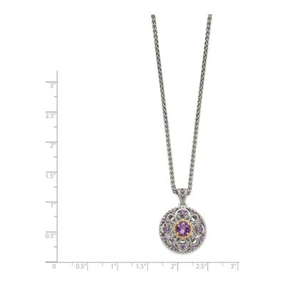 Sterling Silver & 14K Gold Amethyst Pendant Necklace – view 4