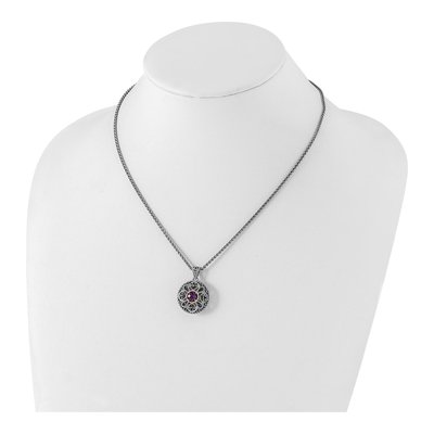 Sterling Silver & 14K Gold Amethyst Pendant Necklace – view 5