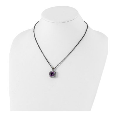 Sterling Silver & 14K Gold Amethyst Pendant Necklace – view 5