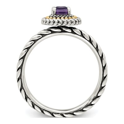 Sterling Silver & 14K Gold Amethyst Ring – view 3