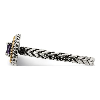 Sterling Silver & 14K Gold Amethyst Ring – view 5