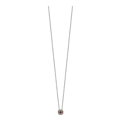 Sterling Silver & 14K Gold Amethyst Necklace – view 3
