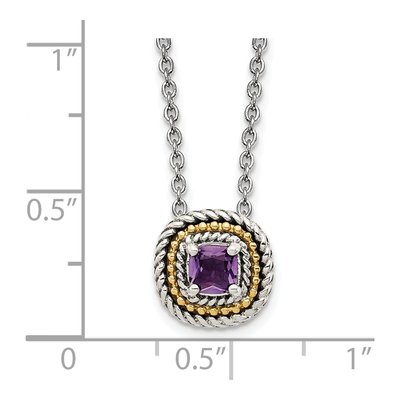 Sterling Silver & 14K Gold Amethyst Necklace – view 4
