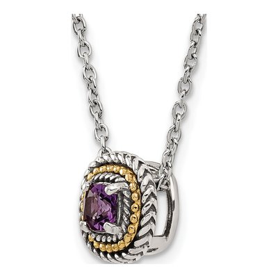 Sterling Silver & 14K Gold Amethyst Necklace – view 6