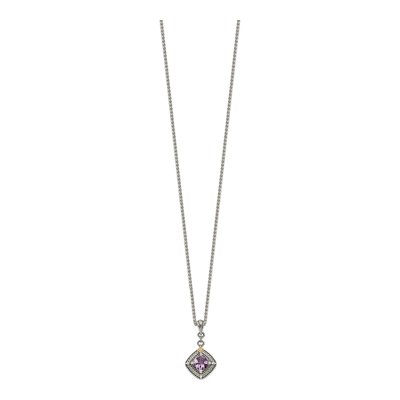 Sterling Silver & 14K Gold Amethyst Pendant Necklace – view 3