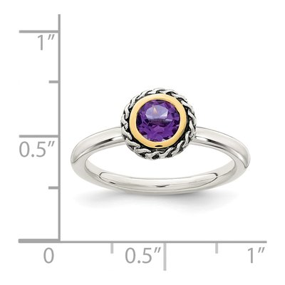 Sterling Silver & 14K Gold Amethyst Ring – view 4