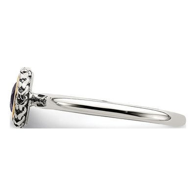 Sterling Silver & 14K Gold Amethyst Ring – view 5
