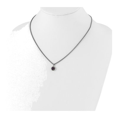 Sterling Silver & 14K Gold Amethyst Pendant Necklace – view 5