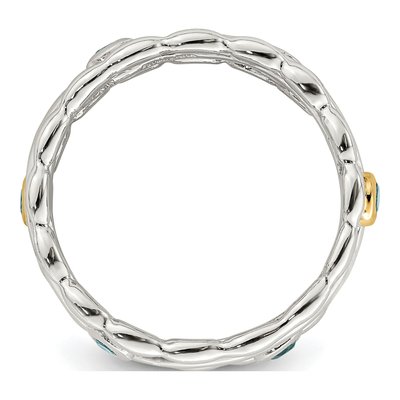 Sterling Silver & 14K Gold Blue Topaz Ring – view 3