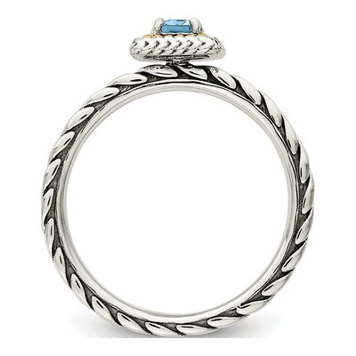 Sterling Silver & 14K Gold Swiss Blue Topaz Ring – view 3