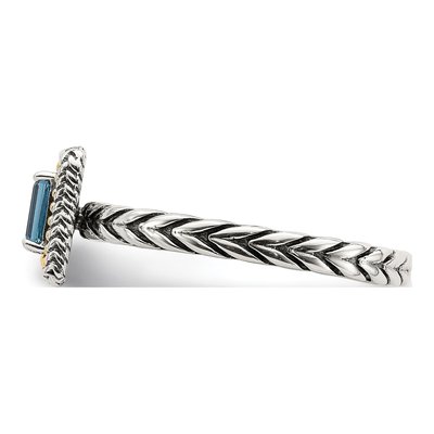 Sterling Silver & 14K Gold Swiss Blue Topaz Ring – view 4