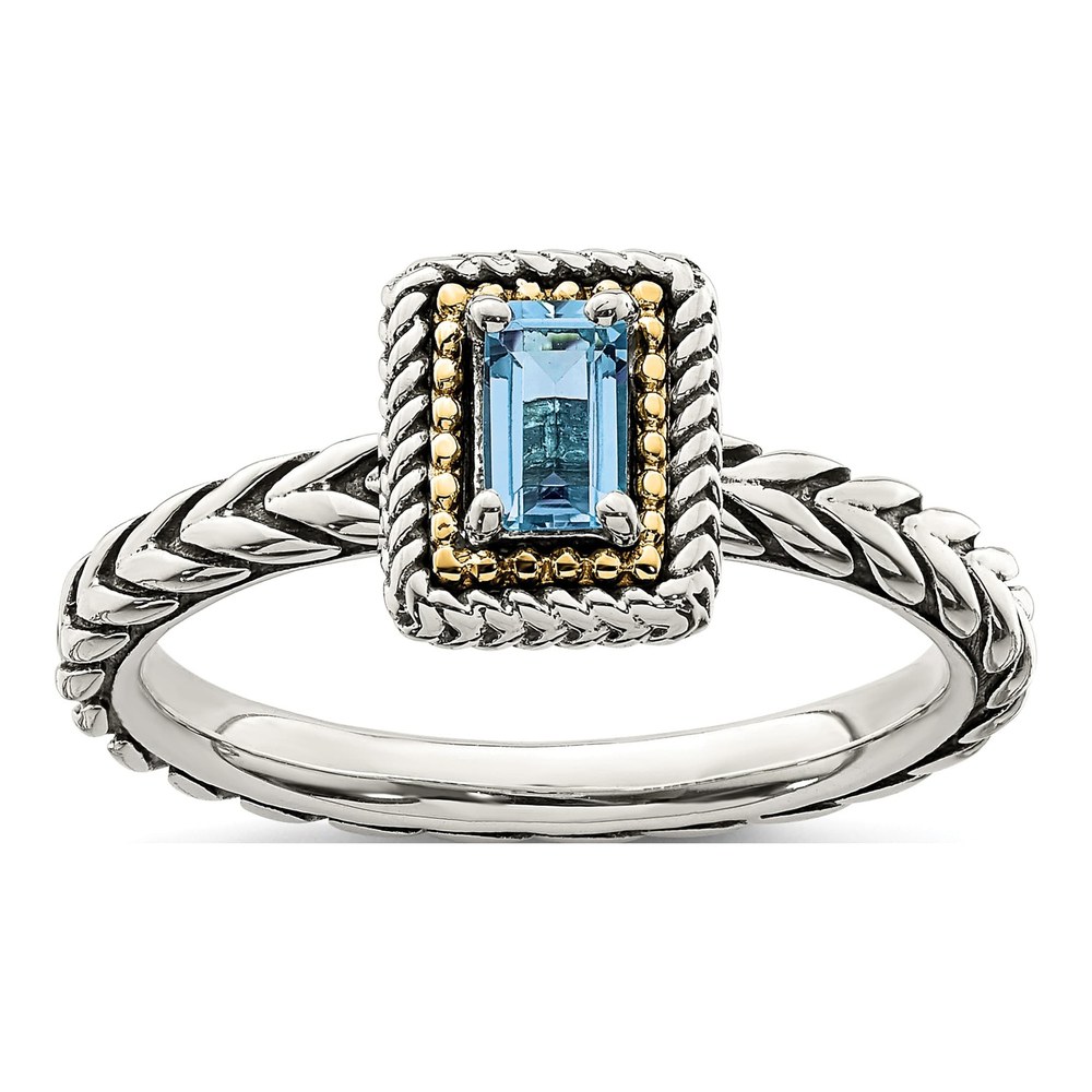 Shey Couture Two-Tone Swiss Blue Topaz Ring
