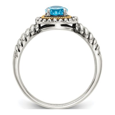 Sterling Silver & 14K Gold Swiss Blue Topaz Ring – view 3