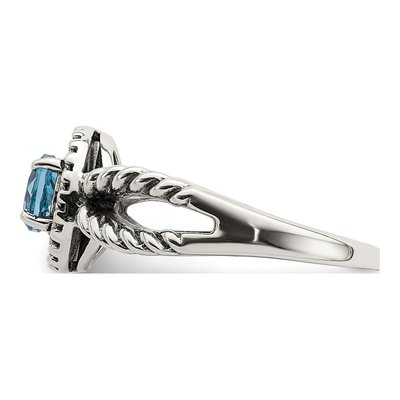 Sterling Silver & 14K Gold Swiss Blue Topaz Ring – view 4