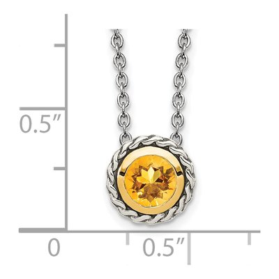 Sterling Silver & 14K Gold Citrine Pendant Necklace – view 4