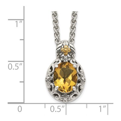 Sterling Silver & 14K Gold Citrine Pendant Necklace – view 4