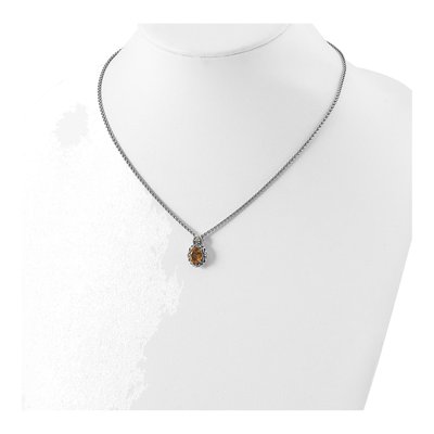 Sterling Silver & 14K Gold Citrine Pendant Necklace – view 5