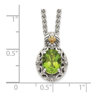 Sterling Silver & 14K Gold Peridot Pendant Necklace – view 4