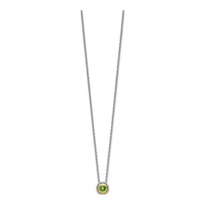 Sterling Silver & 14K Gold Peridot Necklace – view 3