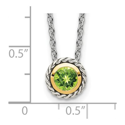 Sterling Silver & 14K Gold Peridot Necklace – view 4