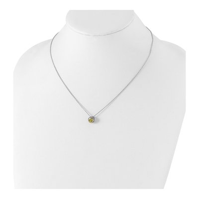 Sterling Silver & 14K Gold Peridot Necklace – view 5