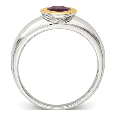 Sterling Silver & 14K Gold Rhodolite Garnet Ring – view 3
