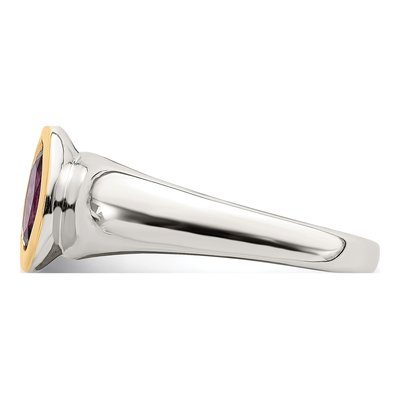 Sterling Silver & 14K Gold Rhodolite Garnet Ring – view 4