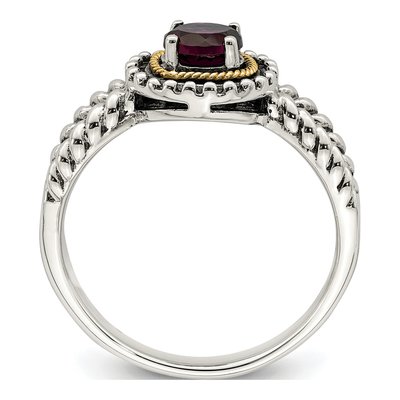 Sterling Silver & 14K Gold Rhodolite Garnet Ring – view 3